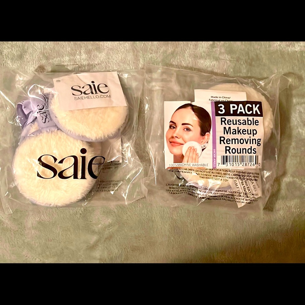 Saie brand reusable makeup removing rounds 2 packs (total of 6)